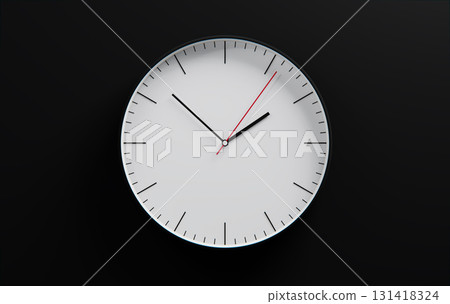 Modern 3D Clock Design on Black Wall Background, Time Concept Background Modern 3D Clock Design on Black Wall Background, Time Concept Background 131418324