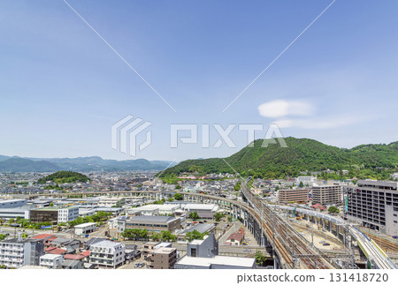 Fukushima City, Fukushima Prefecture - The cityscape of Fukushima City as seen from around JR Fukushima Station (north from around JR Fukushima Station) Fukushima City, Fukushima Prefecture - The cityscape of Fukushima City as seen from around JR Fukushima Station (north from around JR Fukushima Station) 131418720