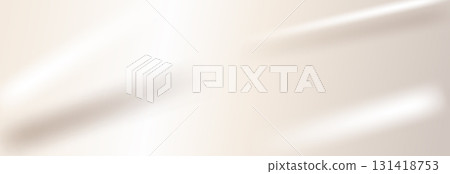 Brown and beige gradient background fabric. Creamy silk texture with pearl colors for elegant abstract wedding backdrop. Horizontal cover with a subtle wavy pattern. Pale beige gradation vector 131418753