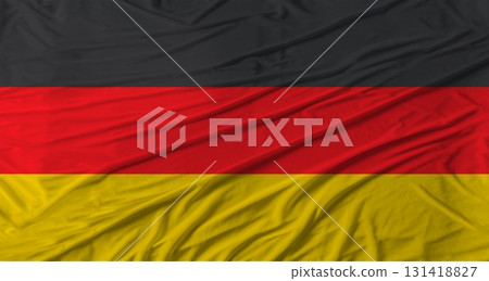 German flag waving. Flag of Germany with cloth texture German flag waving. Flag of Germany with cloth texture 131418827