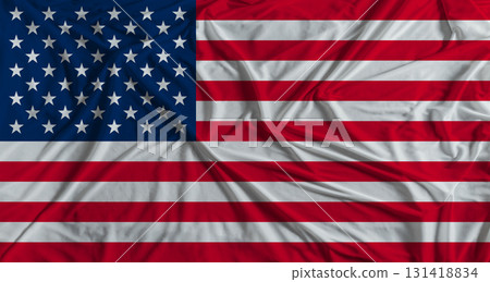 American flag with fabric texture background. National flag of USA 131418834