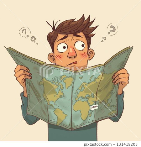 A man with no sense of direction who can't read a map A man with no sense of direction who can't read a map 131419203
