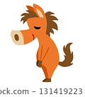 Hand-drawn relaxed horse character (New Year's, Year of the Horse, bowing) 131419223