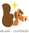 Hand-drawn relaxed horse character (New Year, Year of the Horse, Good, GOOD) 131419226