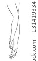 Outline drawing Slender female legs 131419334