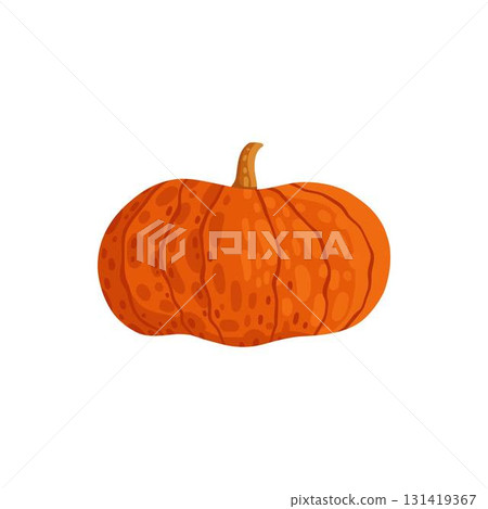 Autumn element. Natural eco pumpkin. Yellow, orange and red, green tree foliage colors fall season, harvest hand drawn element. Vector illustration Autumn element. Natural eco pumpkin. Yellow, orange and red, green tree foliage colors fall season, harvest hand drawn element. Vector illustration 131419367