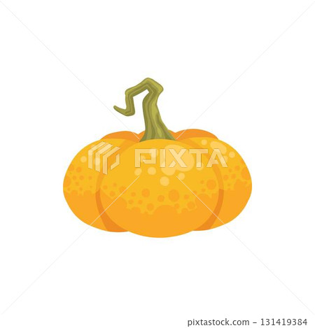 Autumn element. Natural eco pumpkin. Yellow, orange and red, green tree foliage colors fall season, harvest hand drawn element. Vector illustration Autumn element. Natural eco pumpkin. Yellow, orange and red, green tree foliage colors fall season, harvest hand drawn element. Vector illustration 131419384