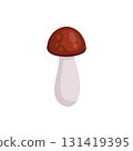 Autumn element. mushroom, chestnut and berry. Yellow, orange and red, green tree foliage fall season, harvest hand drawn element. Vector illustration 131419395