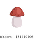 Autumn element. mushroom, chestnut and berry. Yellow, orange and red, green tree foliage fall season, harvest hand drawn element. Vector illustration 131419406