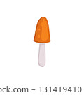 Autumn element. mushroom, chestnut and berry. Yellow, orange and red, green tree foliage fall season, harvest hand drawn element. Vector illustration 131419410