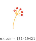 Autumn element. Leaves, acorn, chestnut and berry. Yellow, orange and red, green tree foliage fall season, harvest hand drawn elements. Vector illustration 131419421