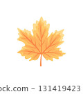 Autumn element. Leaves, acorn, chestnut and berry. Yellow, orange and red, green tree foliage fall season, harvest hand drawn elements. Vector illustration 131419423
