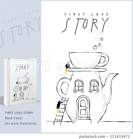 Teapot House - Woman Waiting for Her Lover - Line Drawing Sketch - Novel Cover, Design Template, Vector Illustration 2 Teapot House - Woman Waiting for Her Lover - Line Drawing Sketch - Novel Cover, Design Template, Vector Illustration 2 131419471
