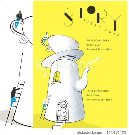 Teapot House - Woman Waiting for Her Lover - Flat Illustration - Novel Cover, Design Template, Vector Illustration 1 Teapot House - Woman Waiting for Her Lover - Flat Illustration - Novel Cover, Design Template, Vector Illustration 1 131419473