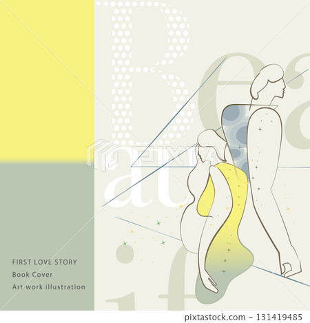Passing Lovers - Line Sketch-Style Vector Illustration on Beige Background - Perfect for Novels, Books, and Design Passing Lovers - Line Sketch-Style Vector Illustration on Beige Background - Perfect for Novels, Books, and Design 131419485