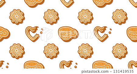 Seamless Gingerbread Cookie Pattern Seamless Gingerbread Cookie Pattern 131419535