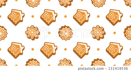 Seamless Gingerbread House Pattern Seamless Gingerbread House Pattern 131419536
