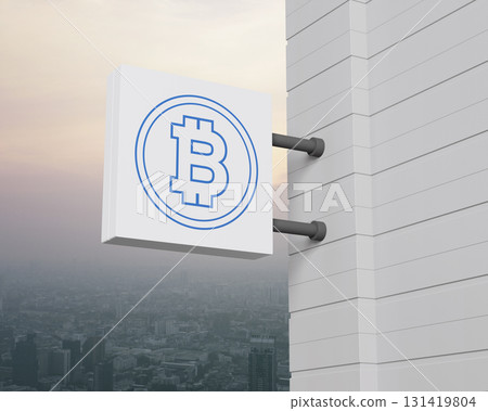 Choosing bitcoin concept, 3D rendering 131419804