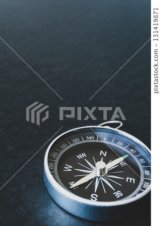 Compass, north, south, east, west, feng shui, black background 131419871