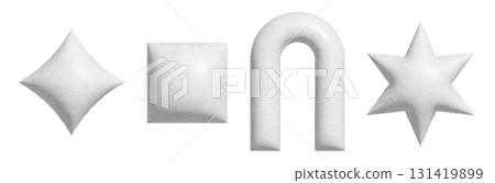 3D halftone dotted vector set for trendy graphic projects 131419899