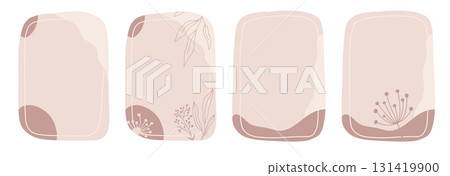 Muted Botanical Frames for Invitations and Branding 131419900