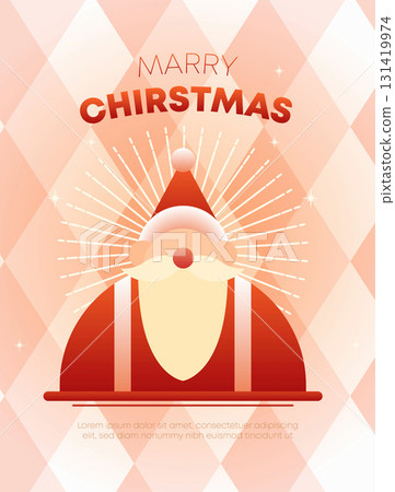 Celebrate Christmas with a festive Santa hat in a cheerful design. Vector illustration 131419974