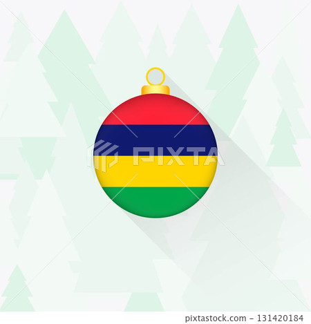 Mauritius National Flag Christmas Decoration. 131420184