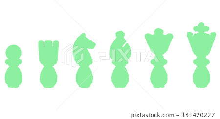 Chess pieces illustration. Green doodle style Chess pieces illustration. Green doodle style 131420227
