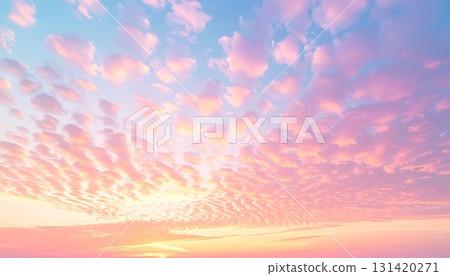 Autumn sunset and scaly clouds Magic hour sky Autumn sky 131420271