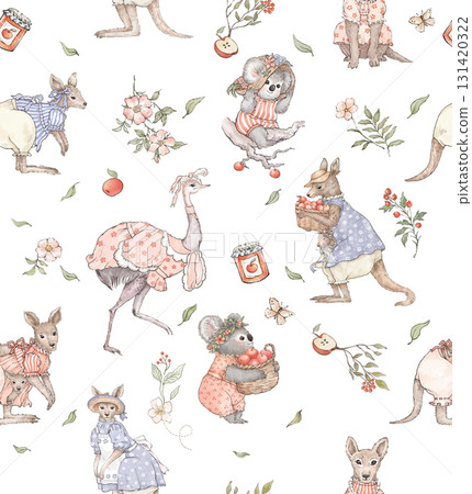 Assorted Handpainted Watercolor Floral And Animal Patterned Decorative Paper Collection 131420322