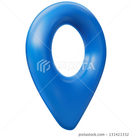 Geotag 3d vector icon, realistic map pin blue color, travel app navigation symbol, GPS location mark, map pointer sign 131421332