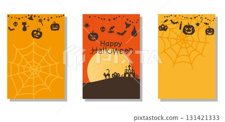 Cute Halloween frames, Halloween greeting cards set Cute Halloween frames, Halloween greeting cards set 131421333