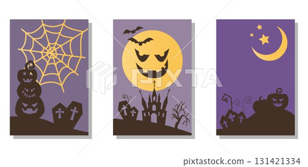Cute Halloween frames, Halloween greeting cards set Cute Halloween frames, Halloween greeting cards set 131421334