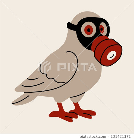 Pigeon in Gas Mask Surreal Concept Art 131421371