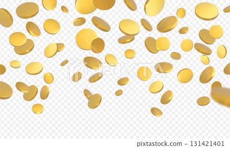 3D golden coins falling down, vector currency cent, money cash explosion, business finance investment symbol, game award 3D golden coins falling down, vector currency cent, money cash explosion, business finance investment symbol, game award 131421401