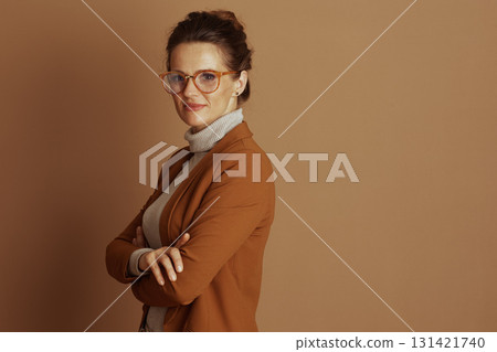 Modern Professional Woman with Subtle Smile 131421740