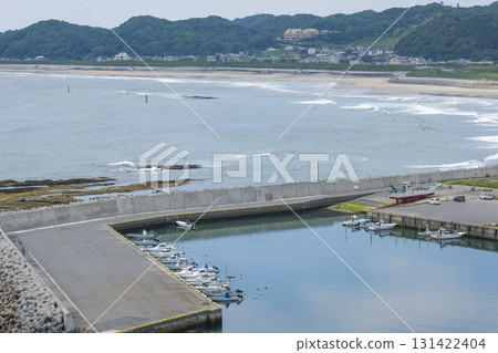 Toyoma Fishing Port viewed from the top of Shioyazaki Lighthouse 131422404