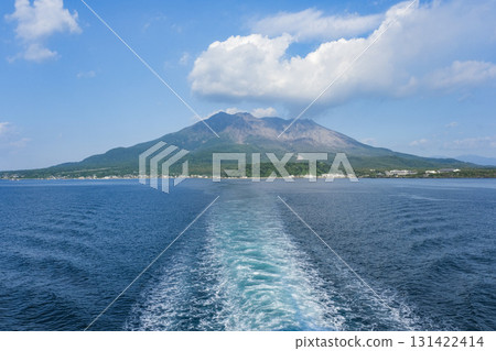 View from the ferry leaving Sakurajima Port and heading to Kagoshima Port View from the ferry leaving Sakurajima Port and heading to Kagoshima Port 131422414