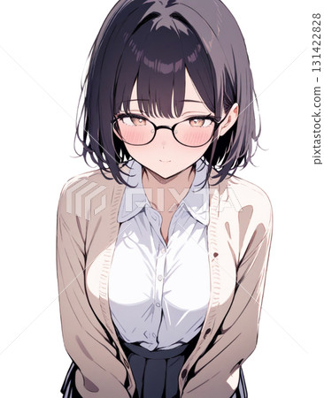 一位戴著眼鏡、略顯沮喪的女士的插圖 131422828