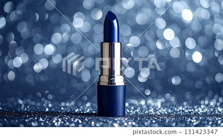 Navy and silver glitter lipstick background illustration Navy and silver glitter lipstick background illustration 131423347