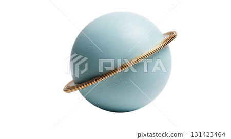 3D illustration of a planet with rings like Saturn on a transparent background (png) 131423464