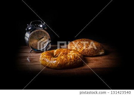 Traditional Turkish Breakfast Pastries Simit and Cheese-Filled Pastry Traditional Turkish Breakfast Pastries Simit and Cheese-Filled Pastry 131423540