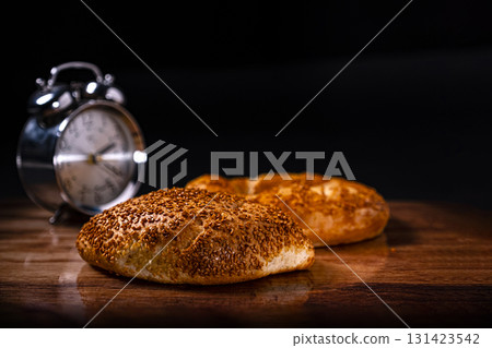 Traditional Turkish Breakfast Pastries Simit and Cheese-Filled Pastry Traditional Turkish Breakfast Pastries Simit and Cheese-Filled Pastry 131423542