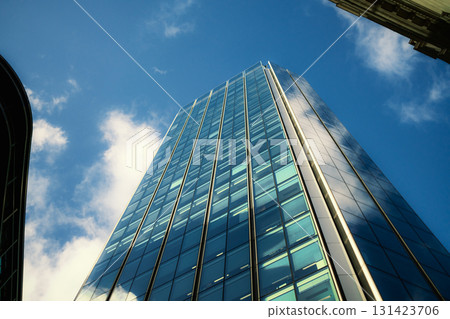 Modern Skyscraper In London Reflecting The Blue Of The Sky  131423706