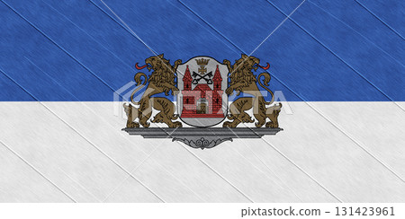 The official flag of the capital of Latvia, Riga, on a wooden texture. Conceptual collage. Illustration The official flag of the capital of Latvia, Riga, on a wooden texture. Conceptual collage. Illustration 131423961
