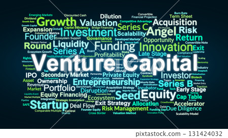 Venture Capital Word Cloud. Composition Of Terms Related To Startup Investment, Equity, Growth, Risk, Return, And Funding Strategies In Global Entrepreneurial Ecosystems. Venture Capital Word Cloud. Composition Of Terms Related To Startup Investment, Equity, Growth, Risk, Return, And Funding Strategies In Global Entrepreneurial Ecosystems. 131424032