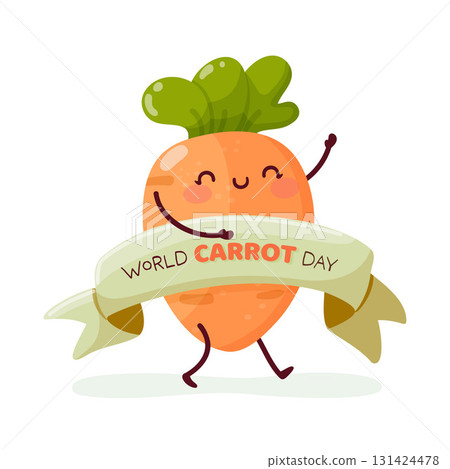 Cute and funny carrot dancing and celebrating the world carrot day Cute and funny carrot dancing and celebrating the world carrot day 131424478