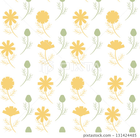 Ready-to-use floral seamless pattern in yellow and green 131424485