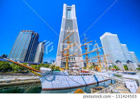 Yokohama cityscape in Japan, with views of the Nippon Maru and other attractions Yokohama cityscape in Japan, with views of the Nippon Maru and other attractions 131424503