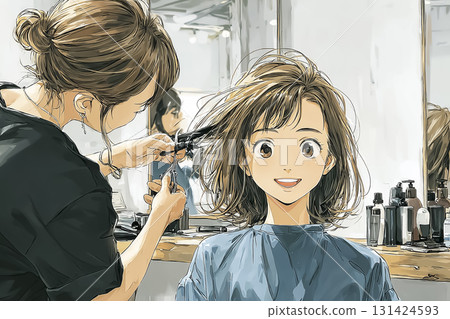 美優系列：在美容院剪頭髮的女人 131424593